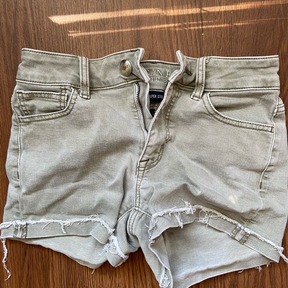 Light green high waisted shorts
